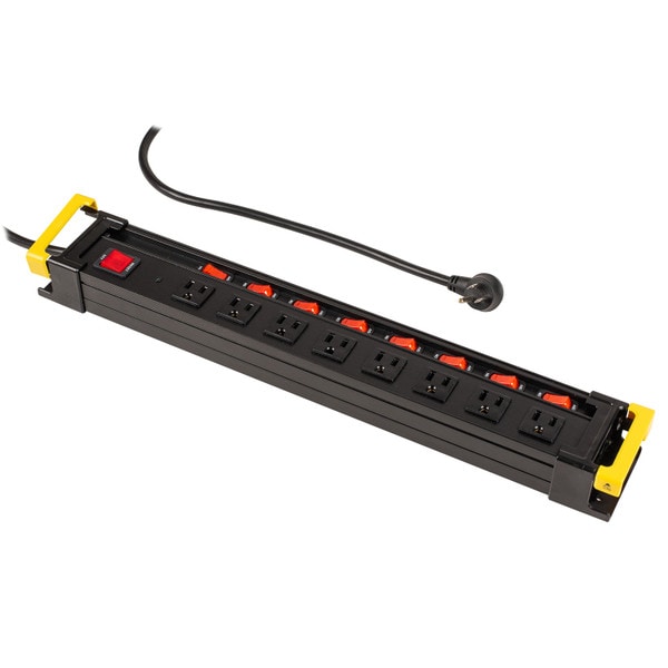 Main product image for 8-Outlet AC Surge Protection 3300 Joules Metal Power Strip Switched Outlets 6 ft Cord ETL Black125-617